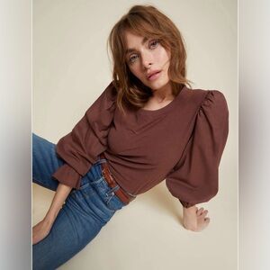 Nation LTD | Carly Voluminous Contrast Tee | Pinot Noir | Large | Like New!!